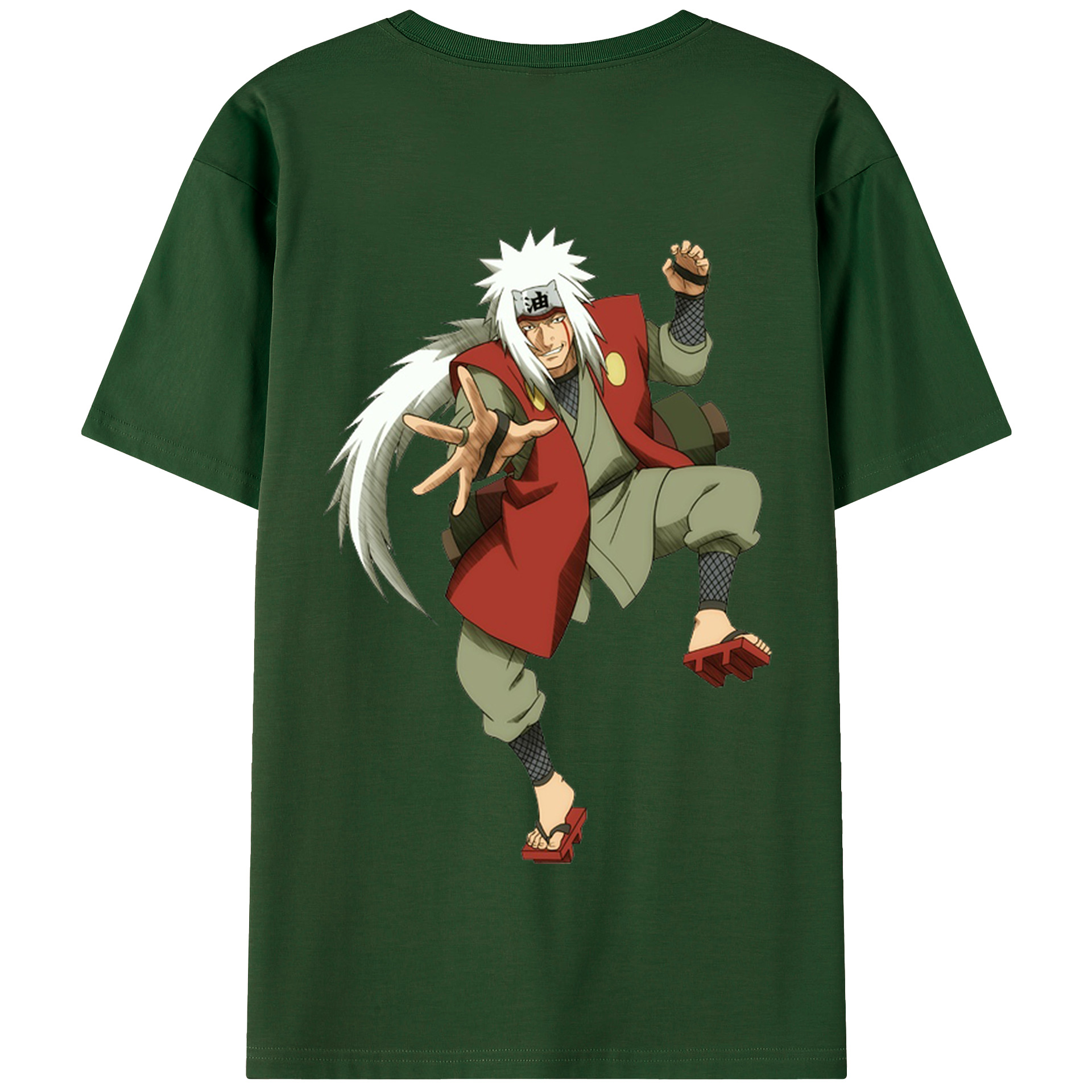 （画像用） NARUTO -ナルト- 自来也（じらいや） Jiraiya 綿100％半袖Tシャツ（背面プリント）